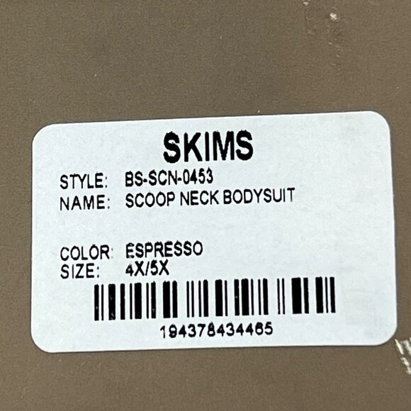 SKIMS Essential Scoop Neck Bodysuit Espresso 4X/5X - Picture 9 of 9
